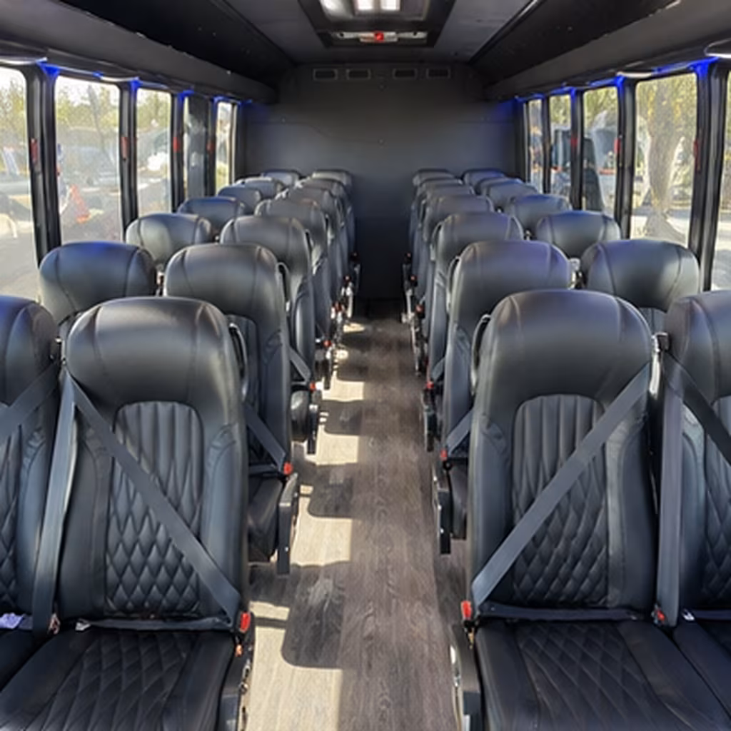 gainesville 28 passenger minibus inside