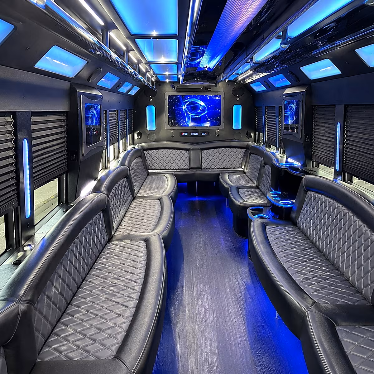 gainesville 50 passenger party bus interior